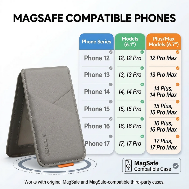 Selqor Luxury Leather MagSafe Card Holder