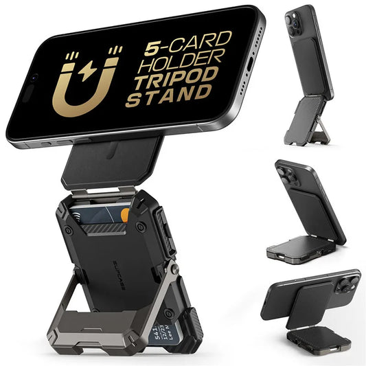 Selqoris MagSafe 2-in-1 Magnetic Phone Stand Wallet – Adjustable Tripod