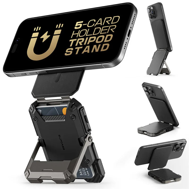 Selqoris MagSafe 2-in-1 Magnetic Phone Stand Wallet – Adjustable Tripod